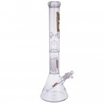 Medicali Glass - 8-arm Tree Perc Beaker Bong - 18 Inch - Rasta Script Label