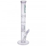 Medicali Glass - 8-arm Tree Perc Straight Bong - 18 Inch - Green Script Label