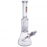 Medicali Glass - Mini Showerhead Perc Beaker Bong - Rasta Label