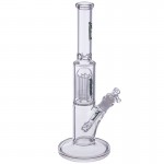 Medicali Glass - Mini 8-Arm Tree Perc Straight Bong - Green Script Label