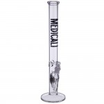 Medicali Glass - 45 Mil Straight Cylinder Bong - 18 Inch - Black Label