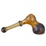 Glass Hammer Bubbler - Fumed with Color Wrap - Choice of 3 Colors