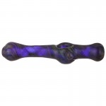 Steamroller Pipe - Fumed Twist on Cobalt Blue Glass