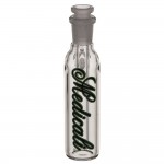 Medicali Glass - Ash Catcher with Downstem – Black & Green Script Label