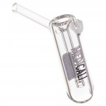 Medicali Glass - Small Bubbler Hand Pipe - White & Black Label