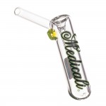 Medicali Glass - Medium Bubbler Hand Pipe - Black & Green Script Label