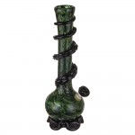 Noble Glass 14 Inch Tall Green Glass Bong with Black Wrap and Foot