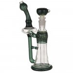 Glass Sherlock Recycler Bubbler with Fumed Dot Pattern