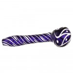 Glass Handpipe with Dots and Flower Design – Choice of 2 colors