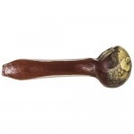 Glass Handpipe - Frit with Flower Petal Design- Choice of 3 colors