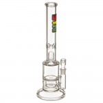 SYN Glass – Synergy Fullsize Glass Perc Bong – Rasta Label