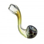 Glass Sherlock Pipe- Fumed Glass with Worked Bowl & Magnifiers - Choice of 6 Colors