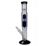 Black Leaf - Dome Perc and 6-arm Perc Glass Ice Tube - Blue and Black