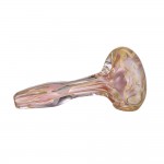 Glass Spoon Pipe - Heavy Inside Out Worked Fume with Clear Magnifiers & Flat Mouthpiece