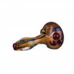 Glass Spoon Pipe -  Heavy Inside Out Fume with Frit & Dichro