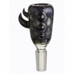 Glass-on-Glass Slide Bowl - Black Honeycomb with Silver & Gold Fuming - 14.5mm