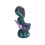 Mini Glass Bubbler - Inside Out with Purple White and Black Reversal Work & Opal Marble