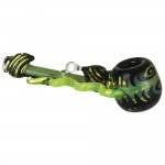 Glass Hammer Bubbler - Inside Out with Reversal Work & Teardrop Mouthpiece - Slyme/Black