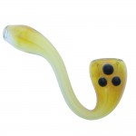 Glass Sherlock Pipe - Fumed Glass with Colored Dots - Choice of 4 colors