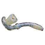 Glass Sherlock Hand Pipe - Inside Out Fumed Tugboat Design with Milli Marble & Clear Appendage