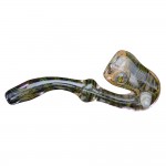 Glass Sherlock Hand Pipe - Inside Out Fume with Milli Marble and Clear Appendage