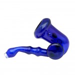 Glass Sherlock Pipe - Cobalt Blue with Fully Worked Dichro