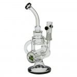 Black Leaf - Duo Chamber Glass Recycler Bubbler with Drum Diffuser