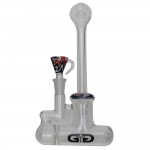 Grace Glass 12-slit Inline Percolator Bubbler with colored details and colored bowl