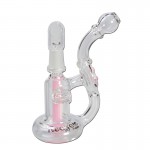 Blaze Glass - Concentrate Oil Recycler Bubbler with Diffuser Downstem - Pink with Clear Mouthpiece