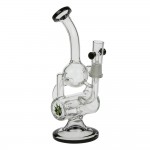 Black Leaf - Double Chamber Glass Recycler Bubbler with Drum Diffuser