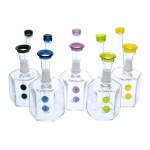 Glass Vapor Bubbler - Hexagon shaped with Colored Accents - Choice of 5 Colors