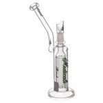 Medicali Glass - 8-Arm Tree Perc Vapor Bubbler - Green & Black Script Label