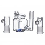 Hamm’s Waterworks Glass – Tiny Cube Vapor Bubbler with Exo-Diffy Perc – Blue