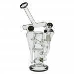 Black Leaf - Five Chamber Glass Recycler Bubbler with Showerhead Diffuser - HoneyComb Percolator
