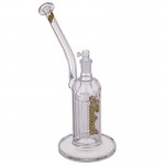 Medicali Glass - 12-Arm Tree Perc Bubbler - Rasta Script Label