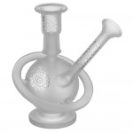 Pakoh x Hitman – Sandblasted Baby Planet Sidecar Bubbler with Brilliance Perc & Drop Shaped Pattern – 10mm