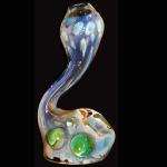 Glass Stand-Up Sherlock Handpipe - Inside Out - Fumed Dots