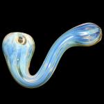 Glass Sherlock Hand Pipe - Silver Fume on Clear Glass