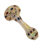 Colored and Fumed Spoon with Ruby & Cobalt Dots