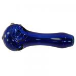 Glass Spoon Pipe - Cobalt Blue Glass with Glow-in-the-Dark Dots