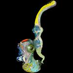 Glass Sherlock Bubbler - Inside Out - Color Rods and Ribbon Cane