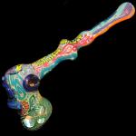 Glass Hammer Bubbler - Inside Out - Color Rods and Ribbon Cane