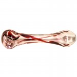 Glass Spoon Pipe - Gold Fume and Ruby Red Squiggles