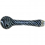 Glass Spoon Pipe, with Thick Colors and Fume - Various Colors