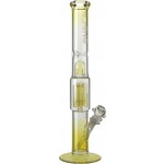 Blaze Glass -  Premium Percolator Ice Bong Yellow - Straight Tube