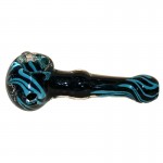 Glass Spoon Pipe - Inside Out with Frit and Reversals - Choice of 6 colors