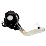Gas Mask Bong - Sealed Glass Tube Curved