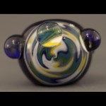 Glass Spoon Pipe by K.C. - Thick Glass with Reversal Cap - Cobalt Blue