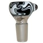 Glass-On-Glass Slide Bowl - Inside Out w/Reversals - Black/White