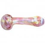 Glass Spoon Pipe - Inside Out w/ Silver & Gold Fume Drooper - Choice of 3 colors